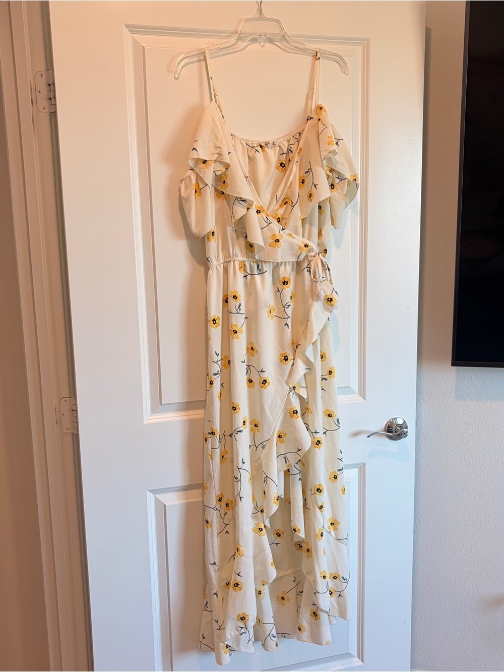 A Hint of Blush floral print high low dress